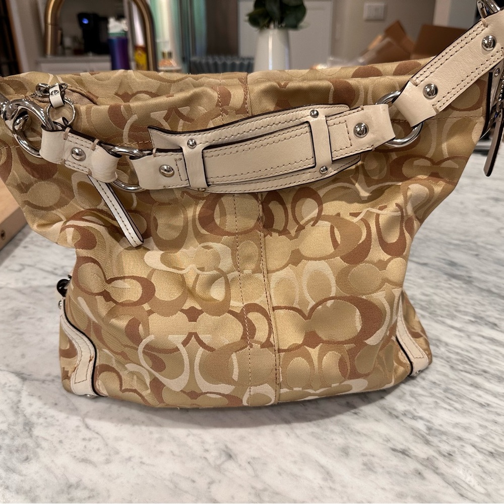 Coach Tan Signature Shoulder Bag